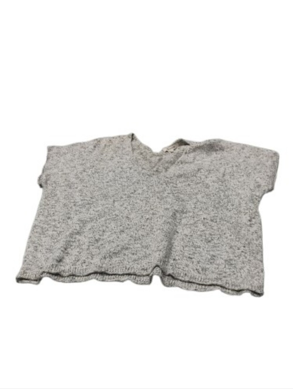 Madewell Gray Marled Ellendale Short Sleeve Linen Blend Vneck Sweater Tee XS